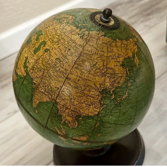 Rare 7” Terrestrial Globe 72 The George F CRAM CO Indianapolis In Approx 1930’s - Picture 2 of 15